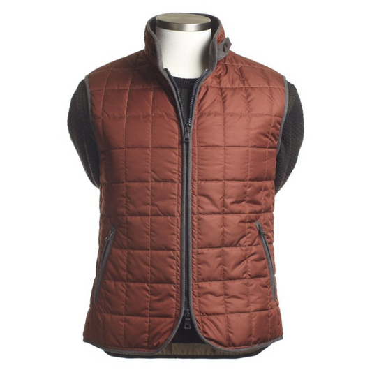 Waterville Water Repellent Quilted Nylon Vest in Burnt Orange