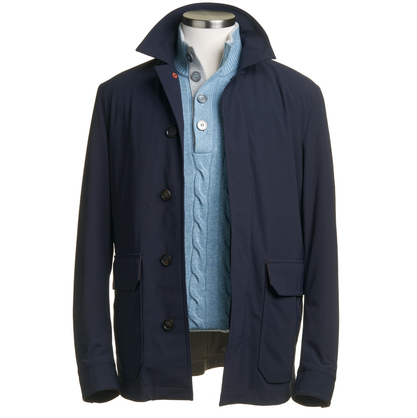 Waterville Nylon Car Coat in Navy