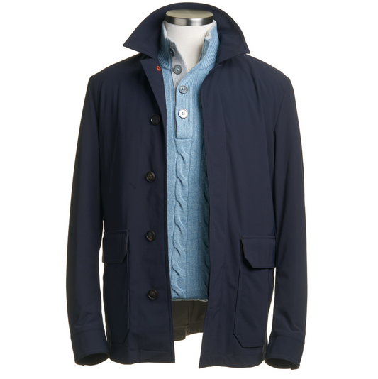 Waterville Nylon Car Coat in Navy