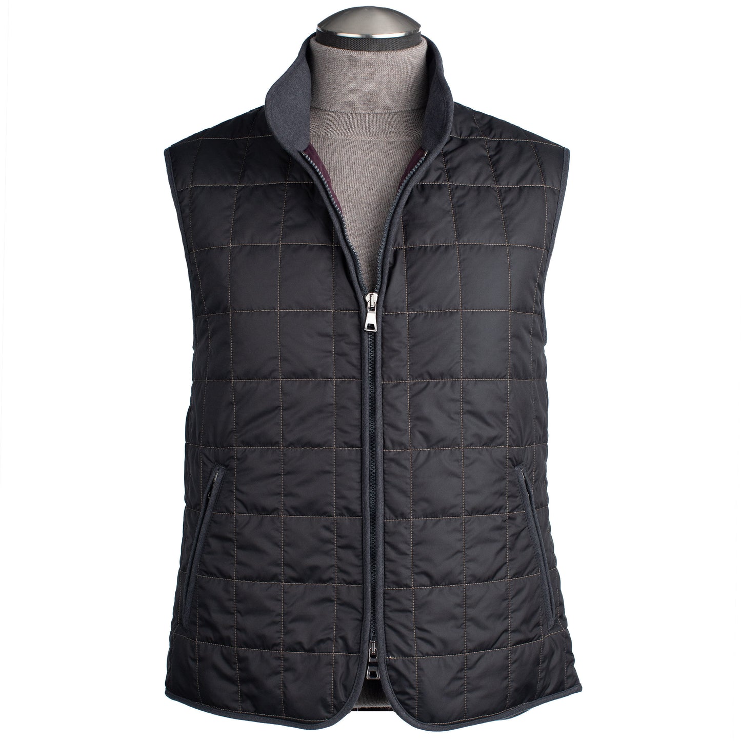 Waterville Water Repellent Quilted Nylon Vest in Black