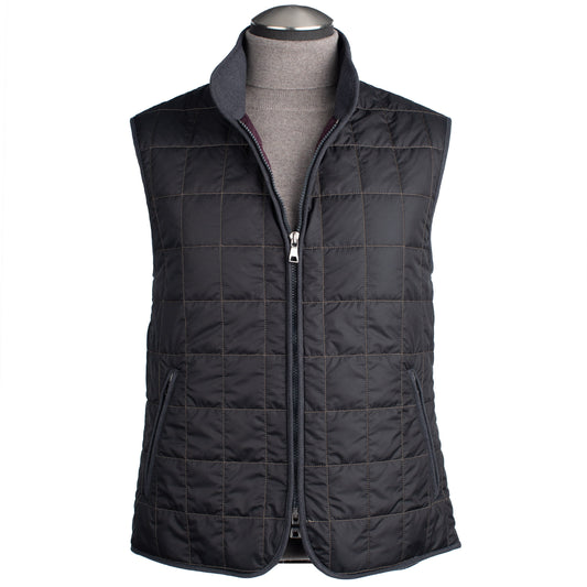 Waterville Water Repellent Quilted Nylon Vest in Black