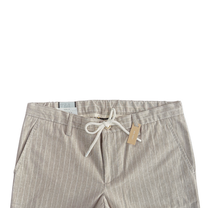 Alberto Linen Casual Jogger Pants – Beige