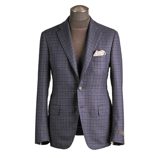 Belvest Sport Coat in Blue and Brown Check