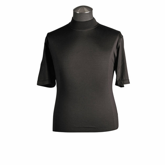 Gran Sasso Silk Mock Neck Shirt in Black