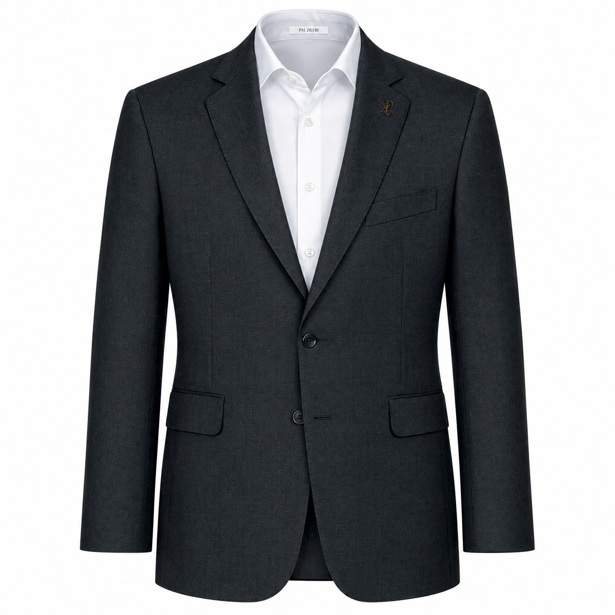 Pal Zileri Vicenza Model Suit (Z Model) Natural Comfort Wool Suit in Charcoal Gray