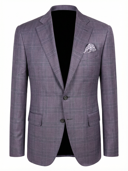 Canali Kei Model Wool Sport Coat in Plum