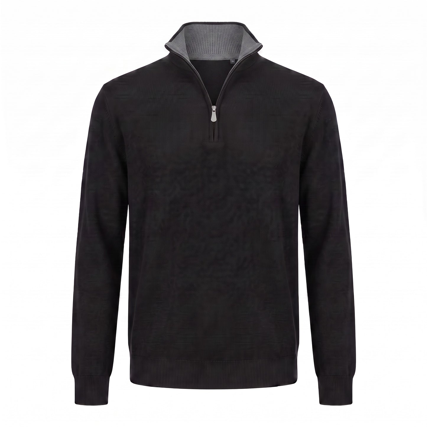 Gran Sasso 100% Cashmere Quarter-Zip Sweater in Black