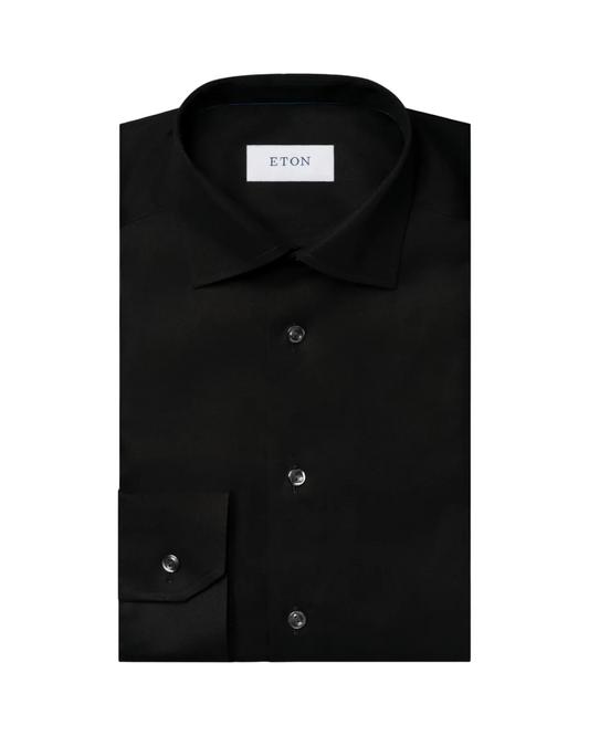Eton Signature Twill Dress Shirt in Black