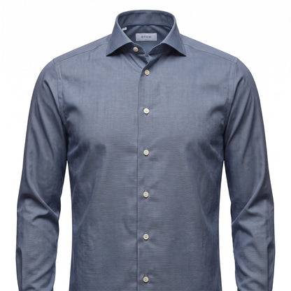 Eton Solid Blue Signature Oxford Shirt in Slim Fit