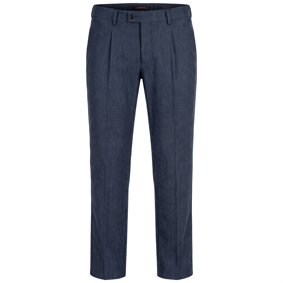 Alberto Lou Wool Striped Flannel Pants in Navy Blue