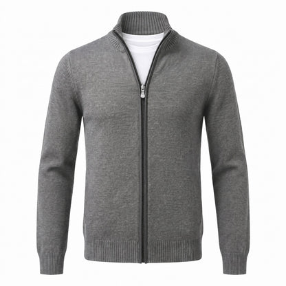 Gran Sasso Extra Fine Merino Wool Quarter-Zip Sweater in Md Gray