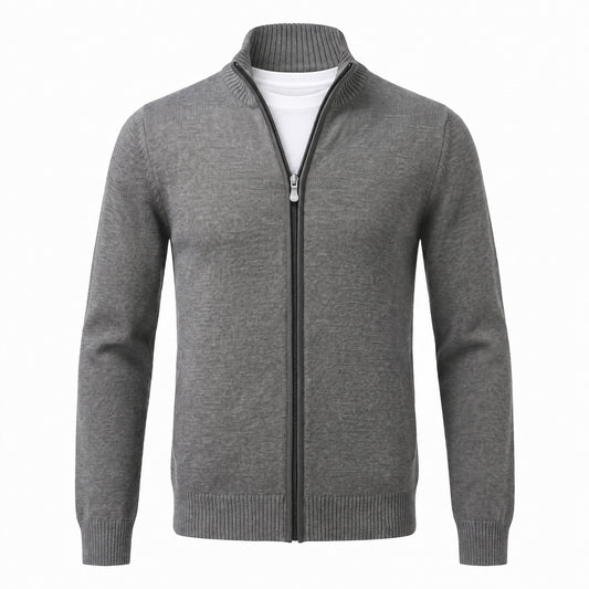 Gran Sasso Extra Fine Merino Wool Quarter-Zip Sweater in Md Gray