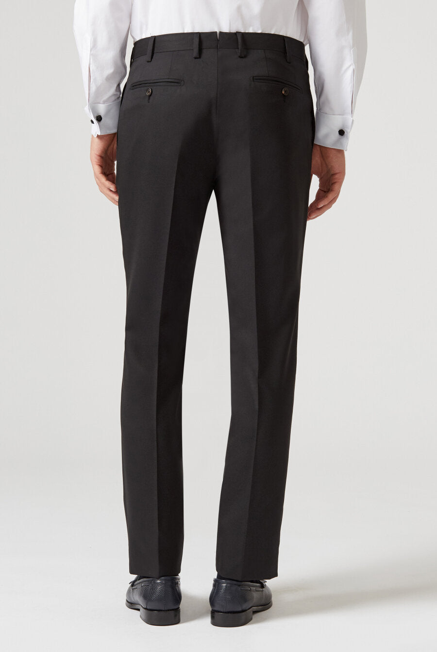 Canali Wool Flannel Dress Pants In Black