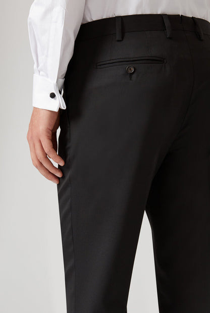 Canali Wool Flannel Dress Pants In Black