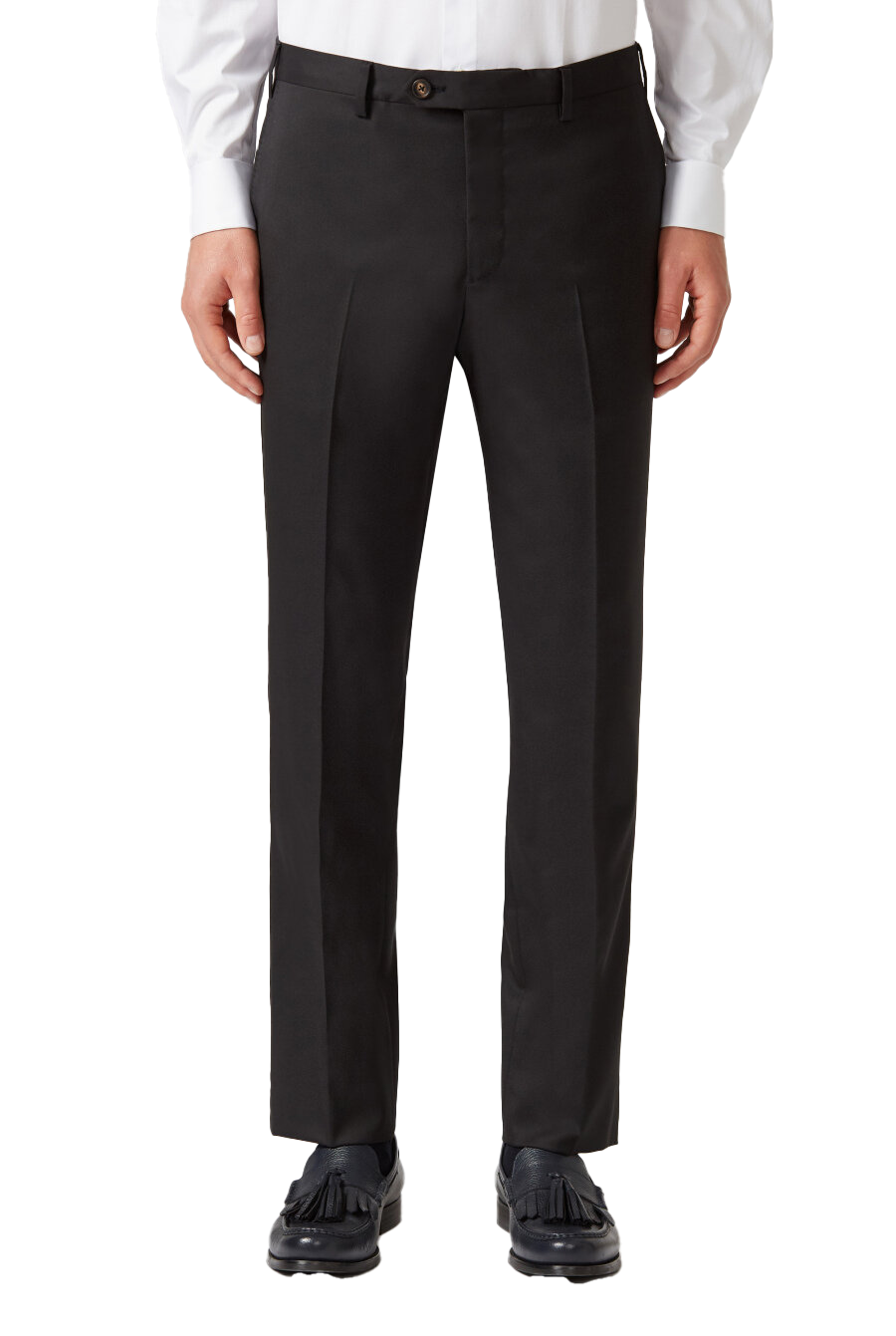 Canali Wool Flannel Dress Pants In Black