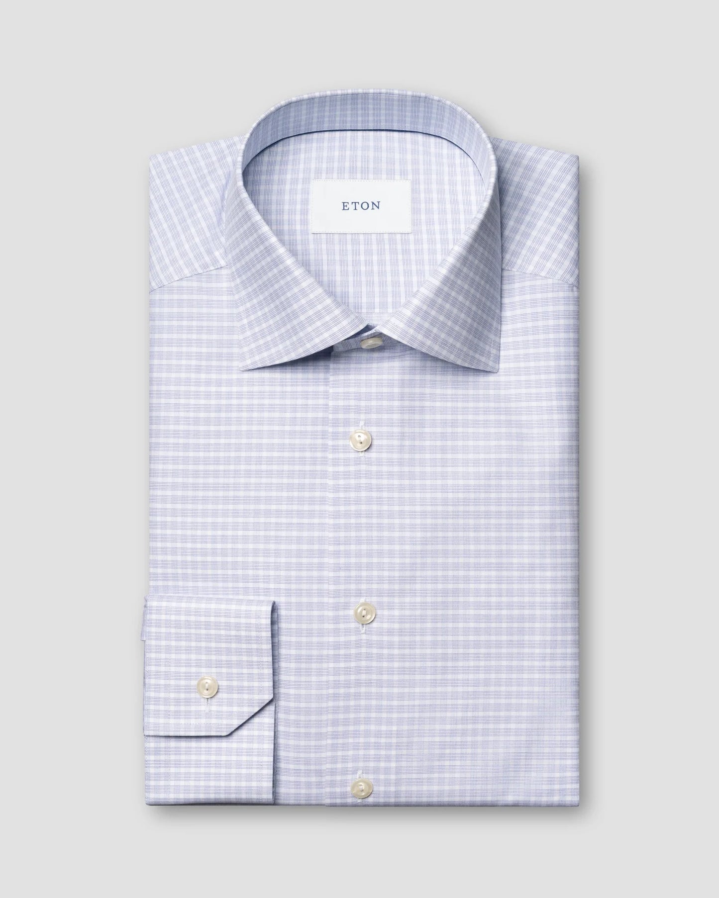 Eton Purple Fine Twill Check Shirt in Contemporary Fit