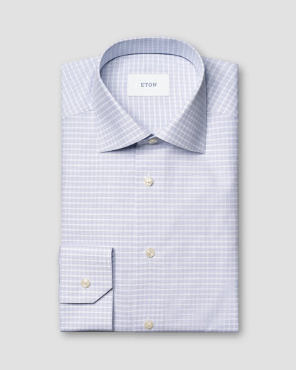 Eton Purple Fine Twill Check Shirt in Contemporary Fit