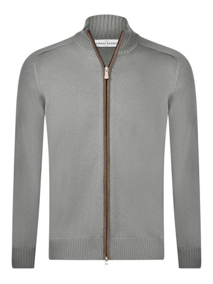 Gran Sasso Wool Full-Zip Jacket in Sage