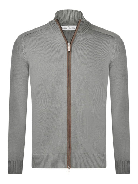 Gran Sasso Wool Full-Zip Jacket in Sage