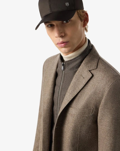 Corneliani ID Jacket  Wool and Cashmere Jacket with detachable vest-Light Brown