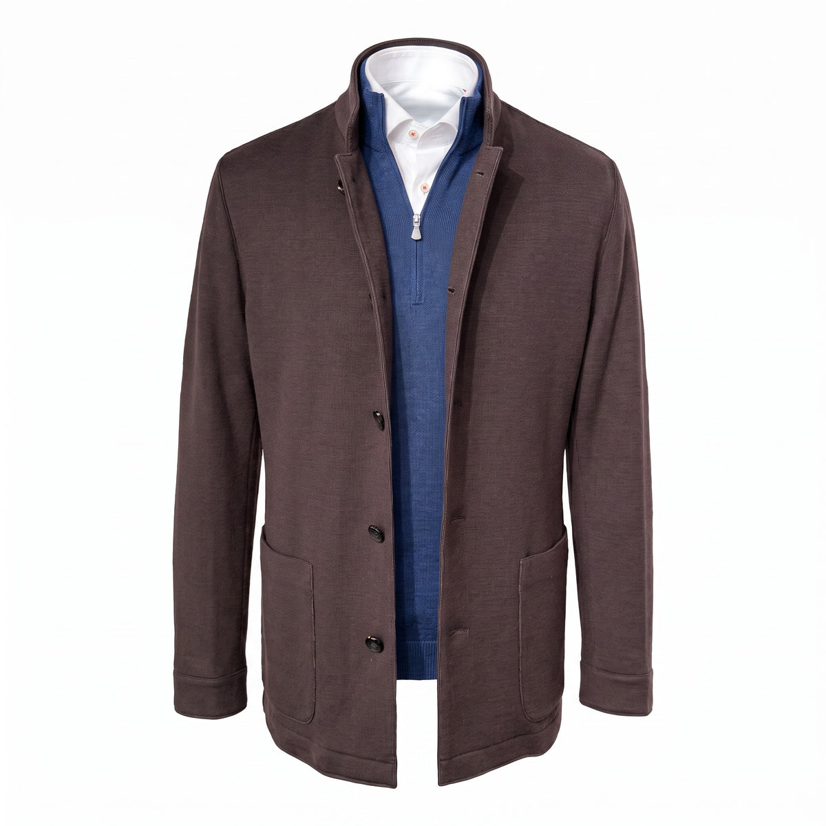 Fradi Wool and Cotton Jersey Billionaire Jacket in Plum