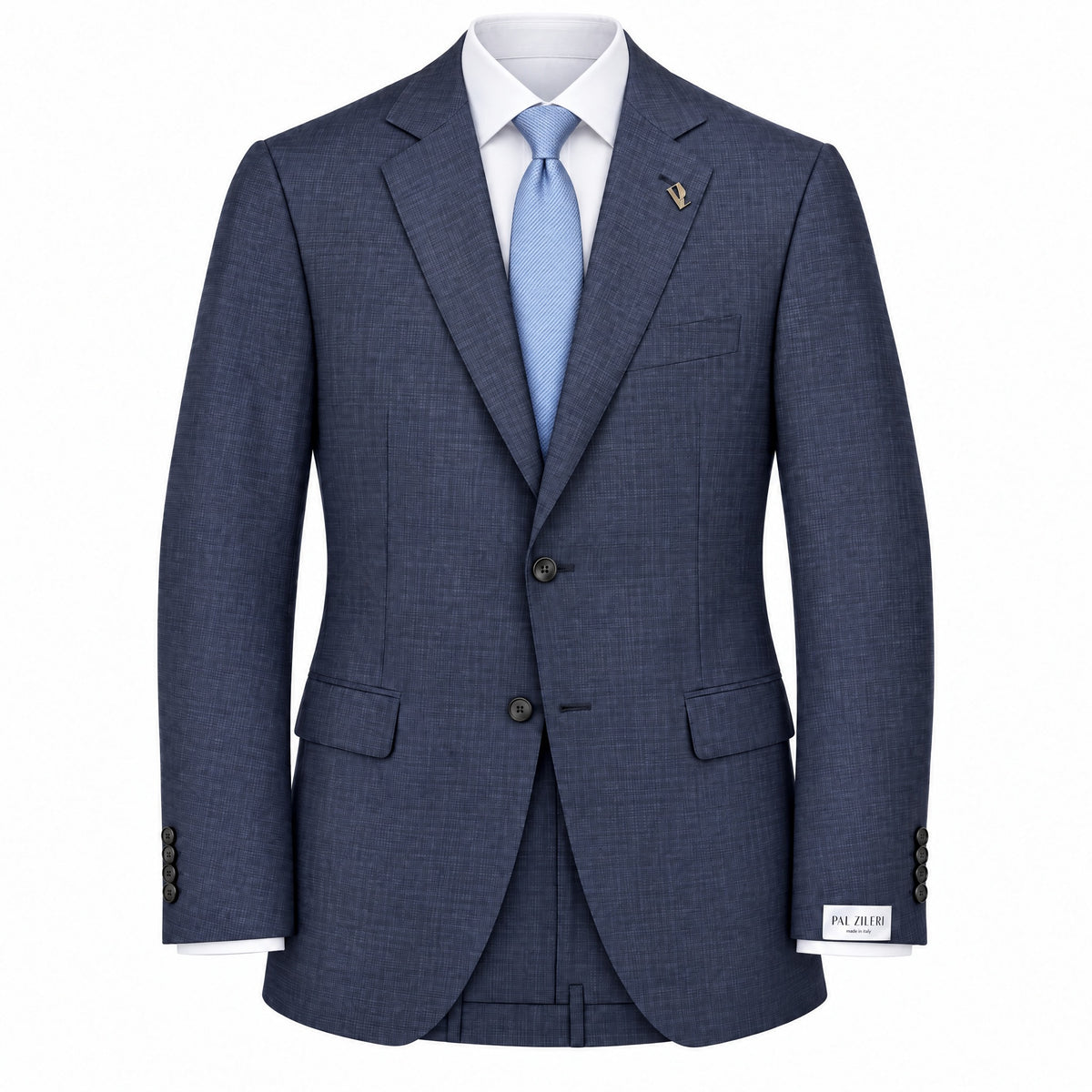 Pal Zileri Vicenza Z Model Super 130's Wool Suit in Blue Mini check