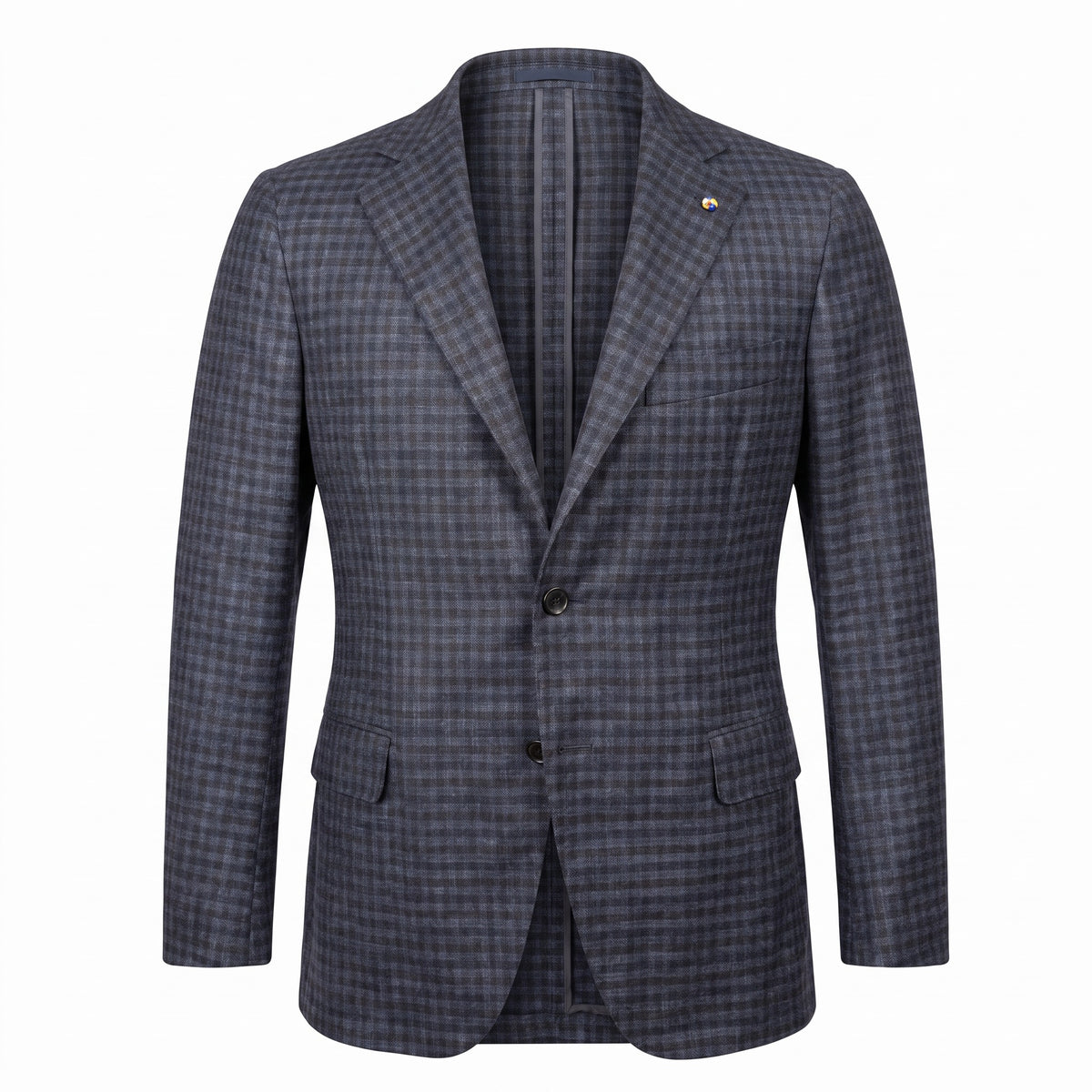 Belvest "Jacket in the Box" Wool, Silk & Cashmere Sport Coat in Blue & Maroon Check