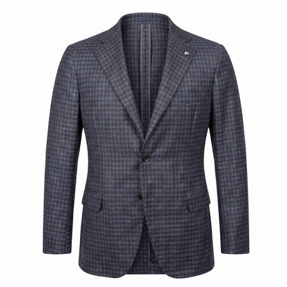 Belvest "Jacket in the Box" Wool, Silk & Cashmere Sport Coat in Blue & Maroon Check