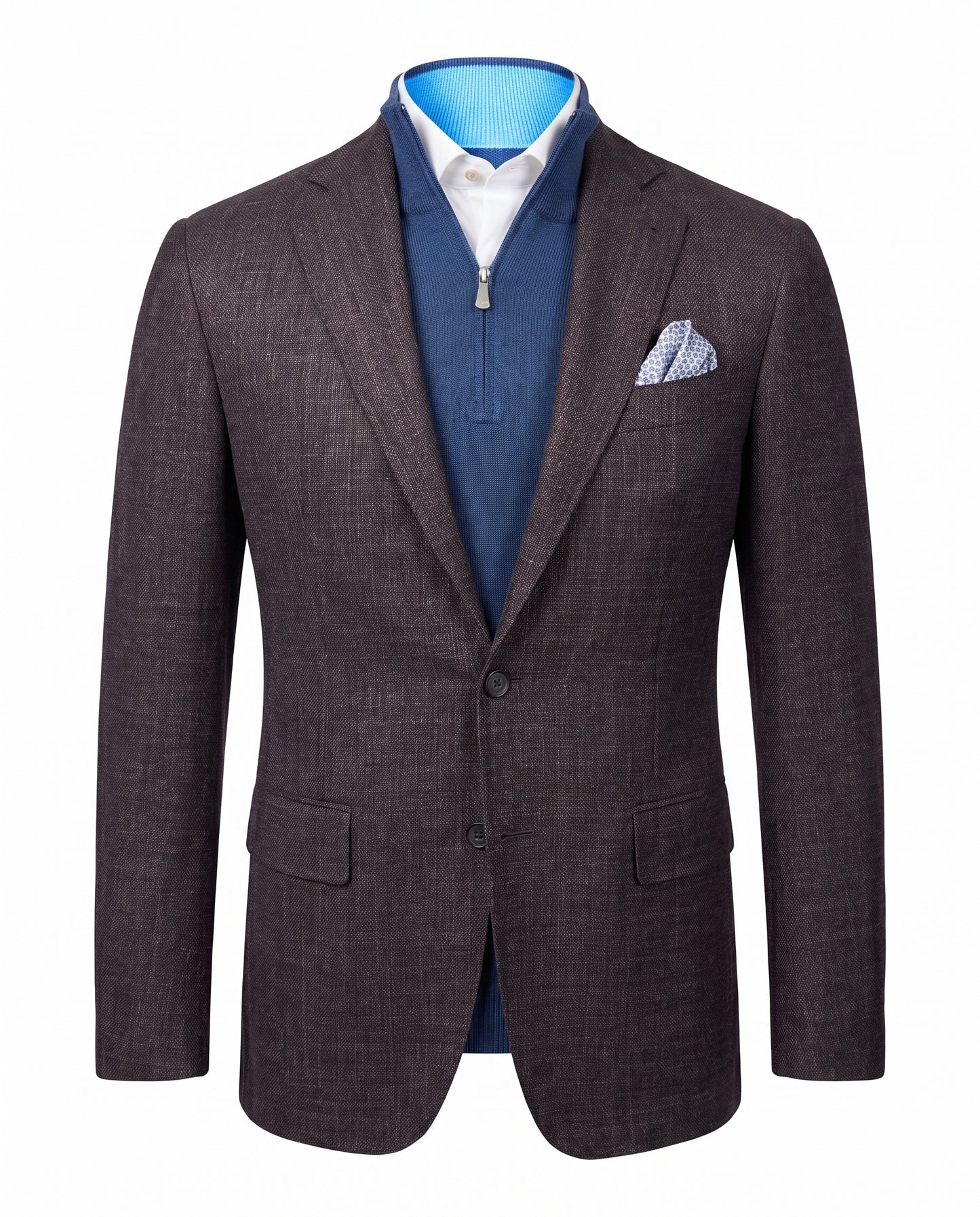 Canali Kei Model Wool Sport Coat in Plum