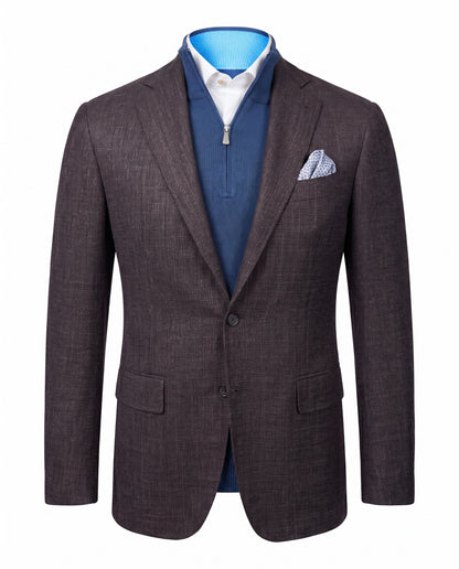 Canali Kei Model Wool Sport Coat in Plum