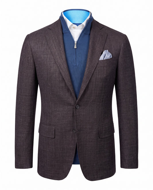 Canali Kei Model Wool Sport Coat in Plum