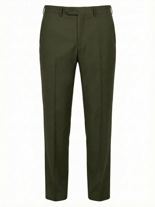 Belvest Super 120s Dress Pants In Olive