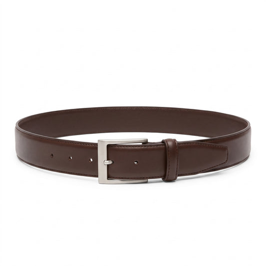 Canali Calfskin Leather Belt in Dark Brown