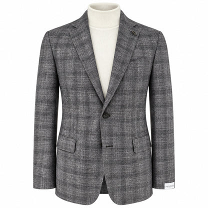Pal Zileri Sport Coat In Brera Model Wool & Bamboo in Gray Windowpane