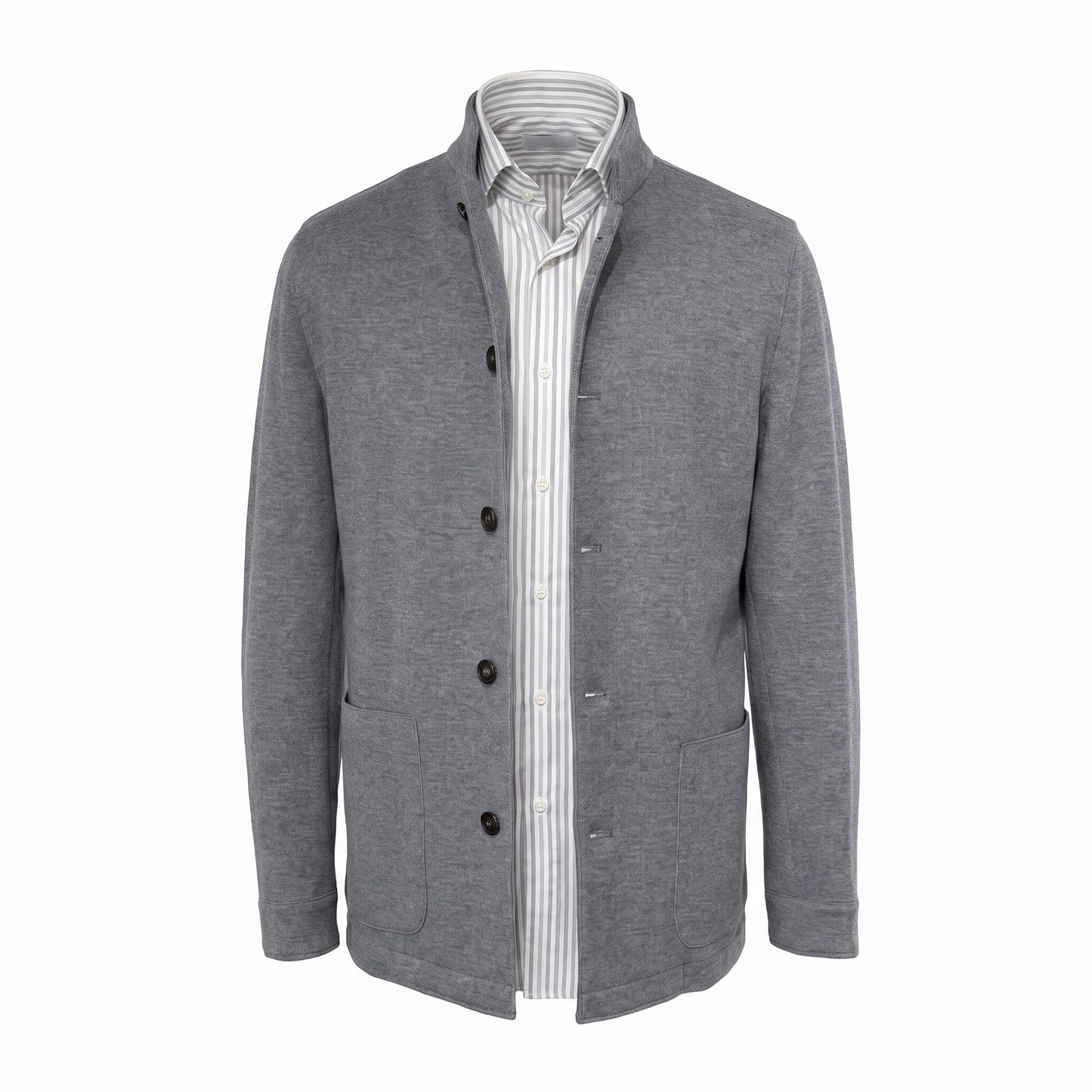 Fradi Wool and Cotton Jersey Billionaire Jacket in Grey