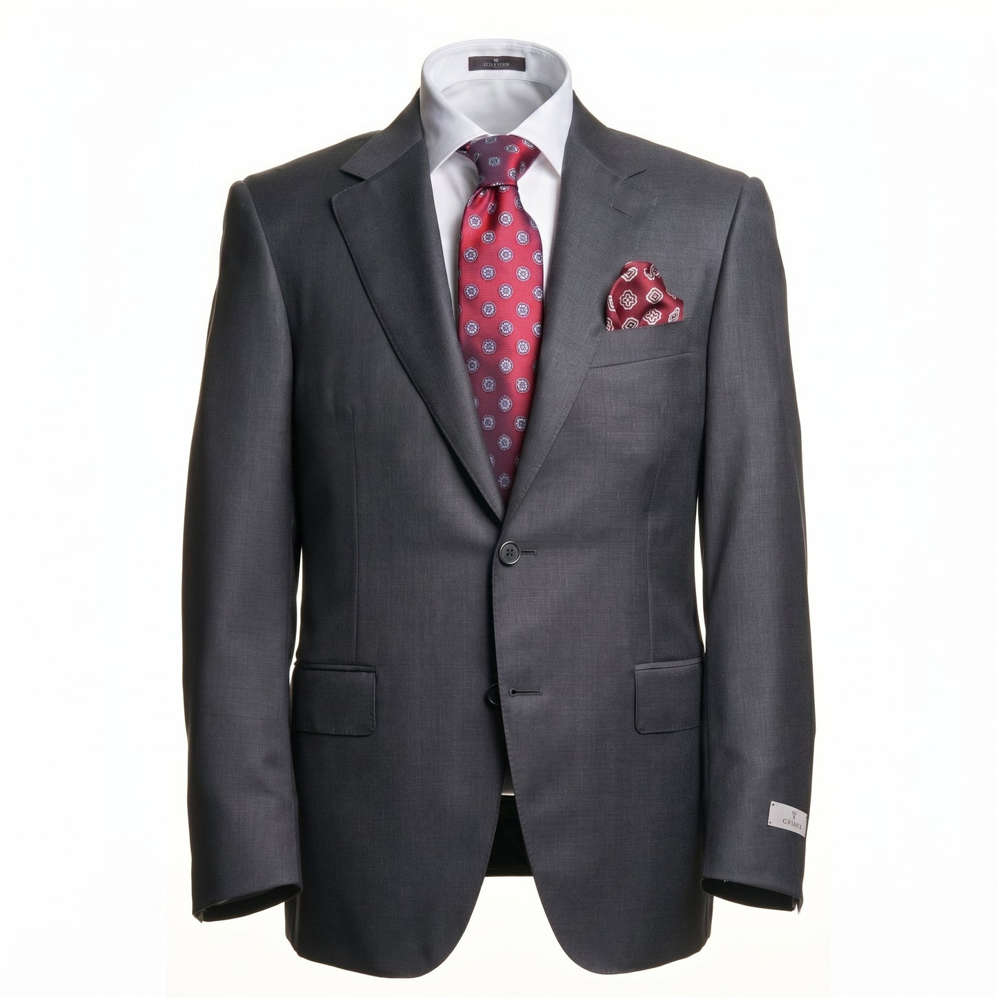 Canali Super 130 Contemporary Model Suit in Solid Gray