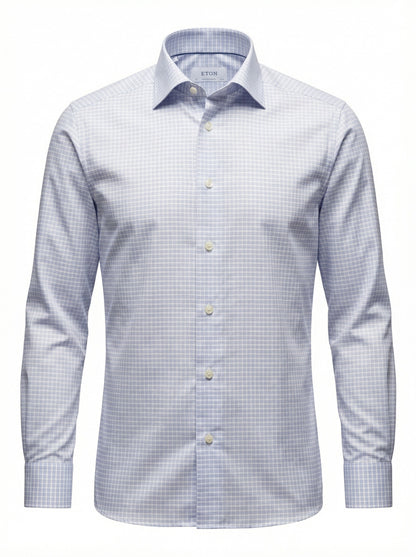 Eton Purple Fine Twill Check Shirt in Contemporary Fit