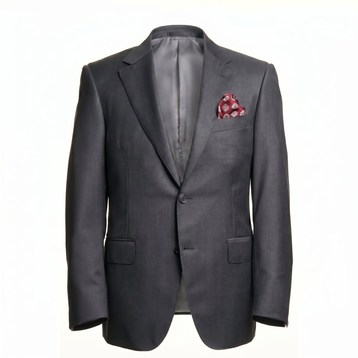 Canali Super 130 Contemporary Model Suit in Solid Gray