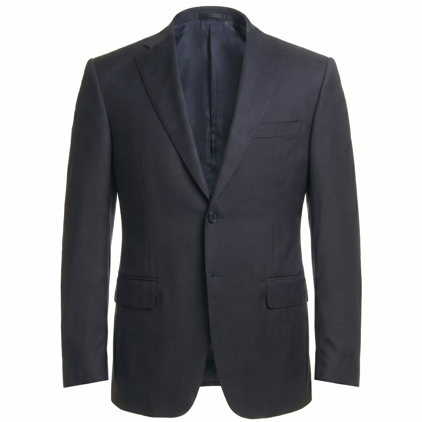 Canali Siena Model Suit in Dual-Tone Wool in Navy