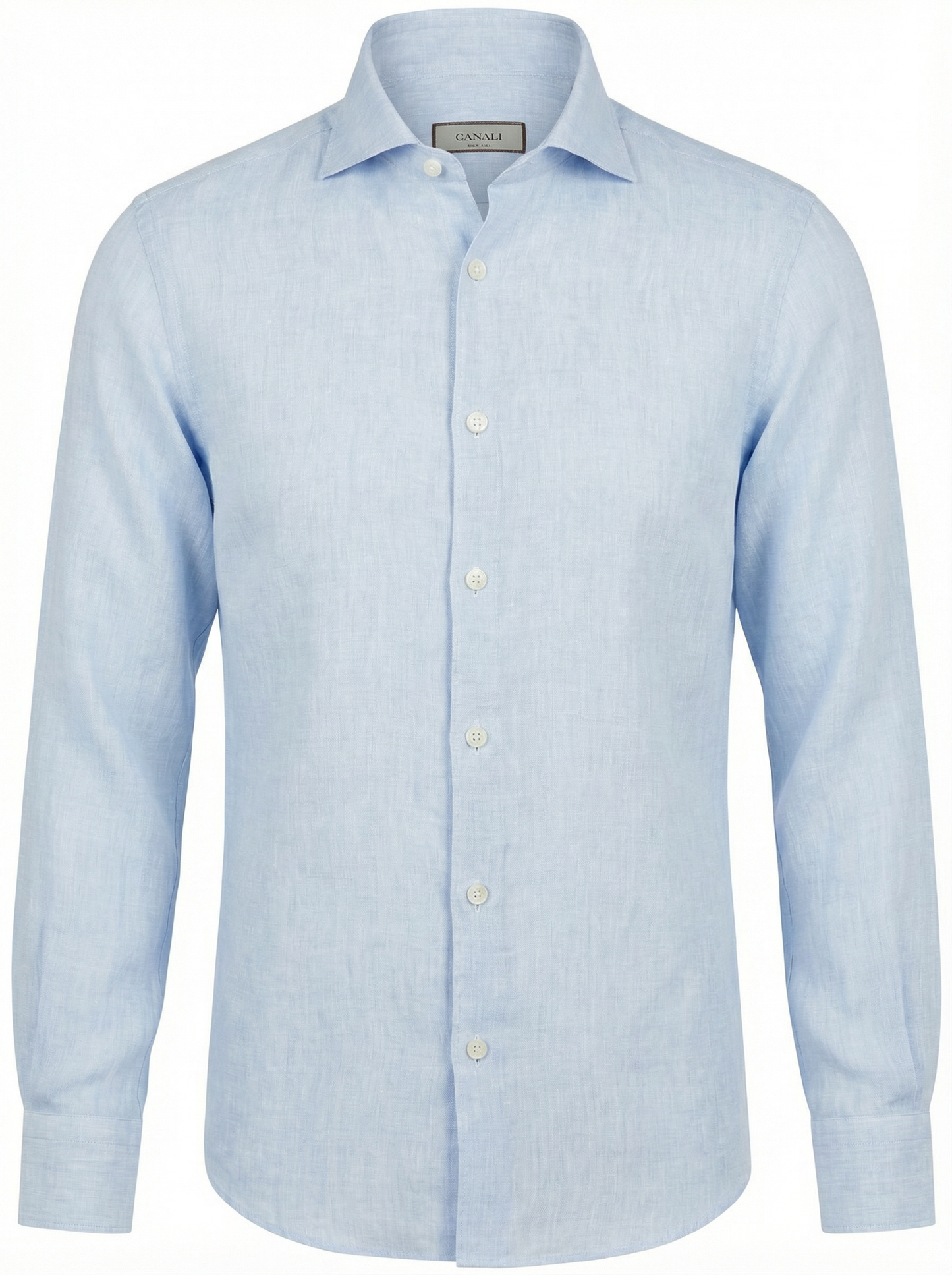Canali Linen Sport Shirt in Light Blue