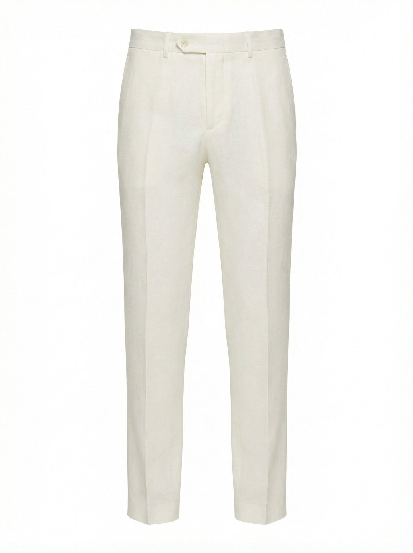 Canali Siena Classic Fit  Linen Dress Pants in White