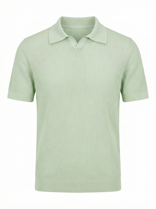 Codice Short Sleeve Johnny Collar Polo in Light Green