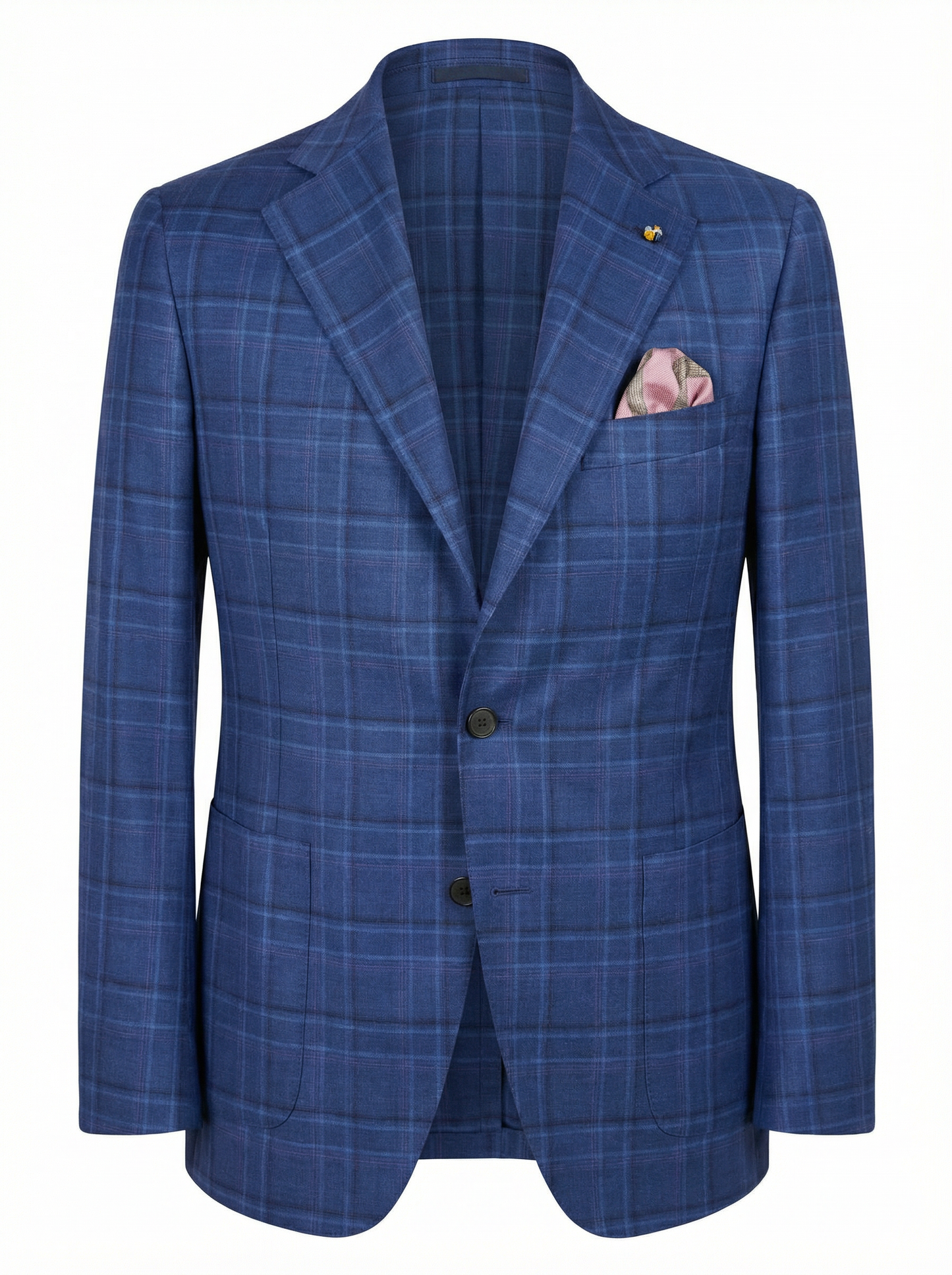 Belvest Jacket-in-the-Box Sport Coat Super 130 Wool in Mid Blue Windowpane