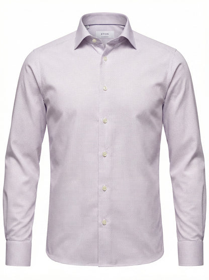 Eton Purple Micro Check Signature Twill Shirt in Contemporary Fit