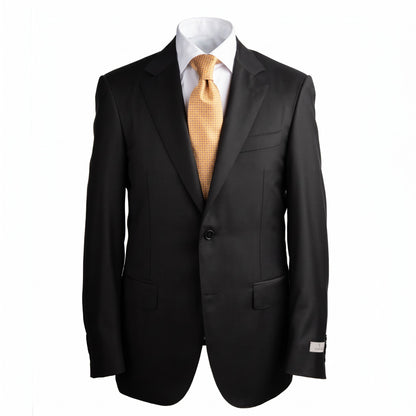 Canali Super 130 Contemporary Model Suit in Solid Black