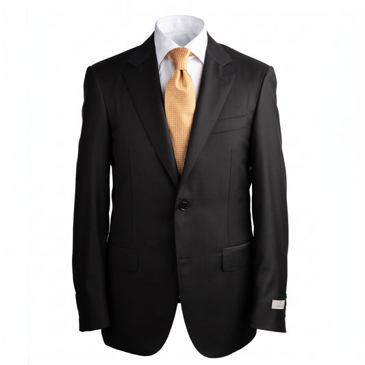 Canali Super 130 Contemporary Model Suit in Solid Black