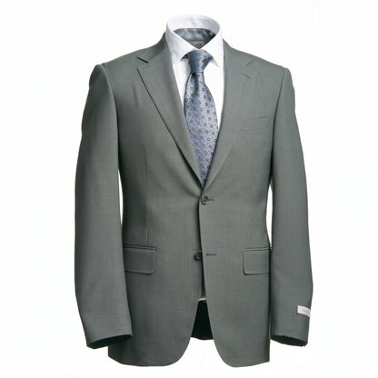 Canali Siena Model Light Wool Suit in Olive