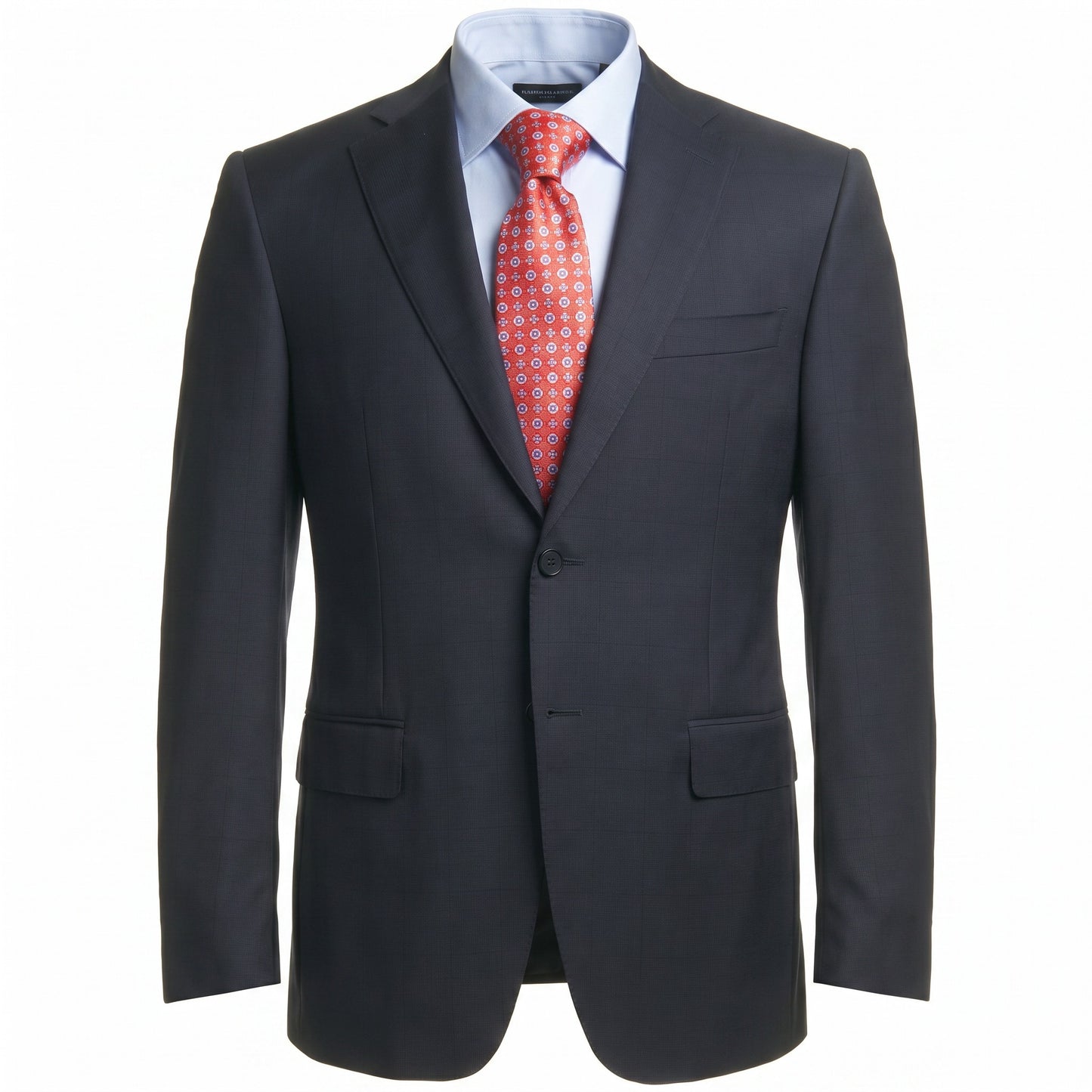 Canali Siena Model Suit in Dual-Tone Wool in Navy