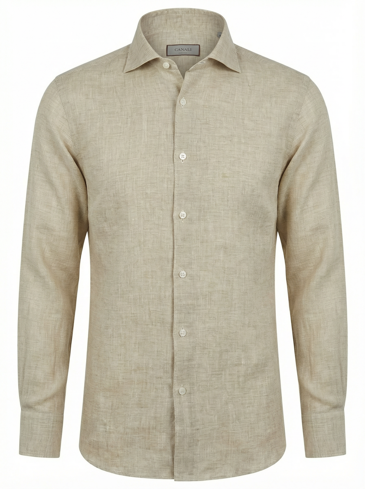 Canali Linen Sport Shirt in Pistachio