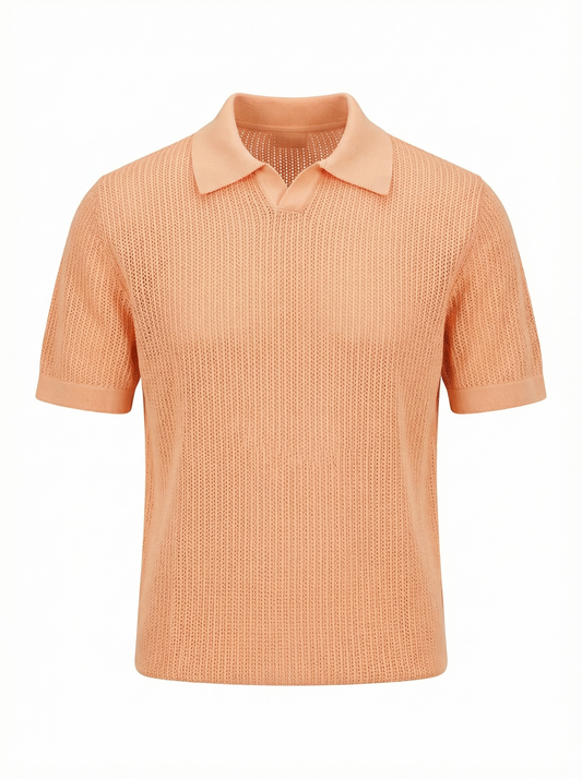 Codice Short Sleeve Johnny Collar Polo in Orange